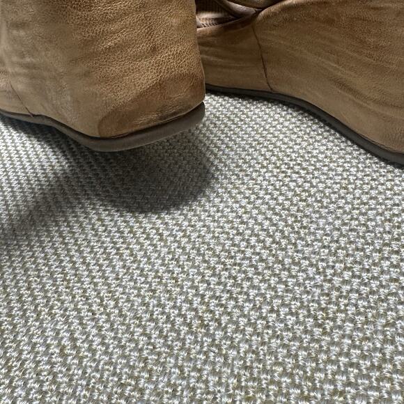 $260 Free People A.S. 98 Sandals Tan Strappy Ankle Sz 37 Comfy Wedge Beige - Picture 8 of 16